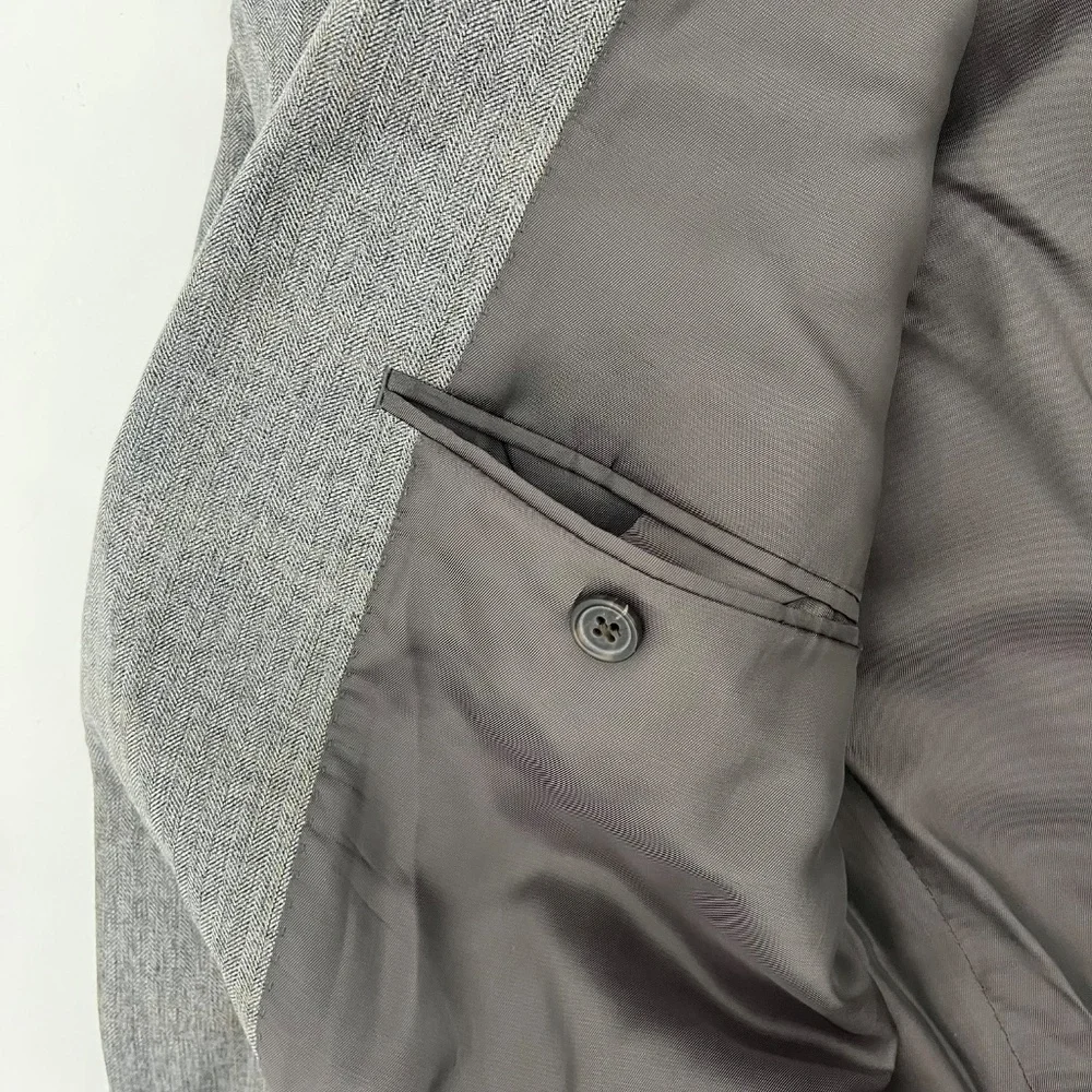 Lauren Ralph Lauren Mens 44 Sport Coat Single Breasted Gray 2-Button Notch Lapel